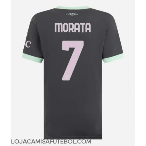 Camisa de Futebol AC Milan Alvaro Morata #7 Equipamento Alternativo Mulheres 2024-25 Manga Curta